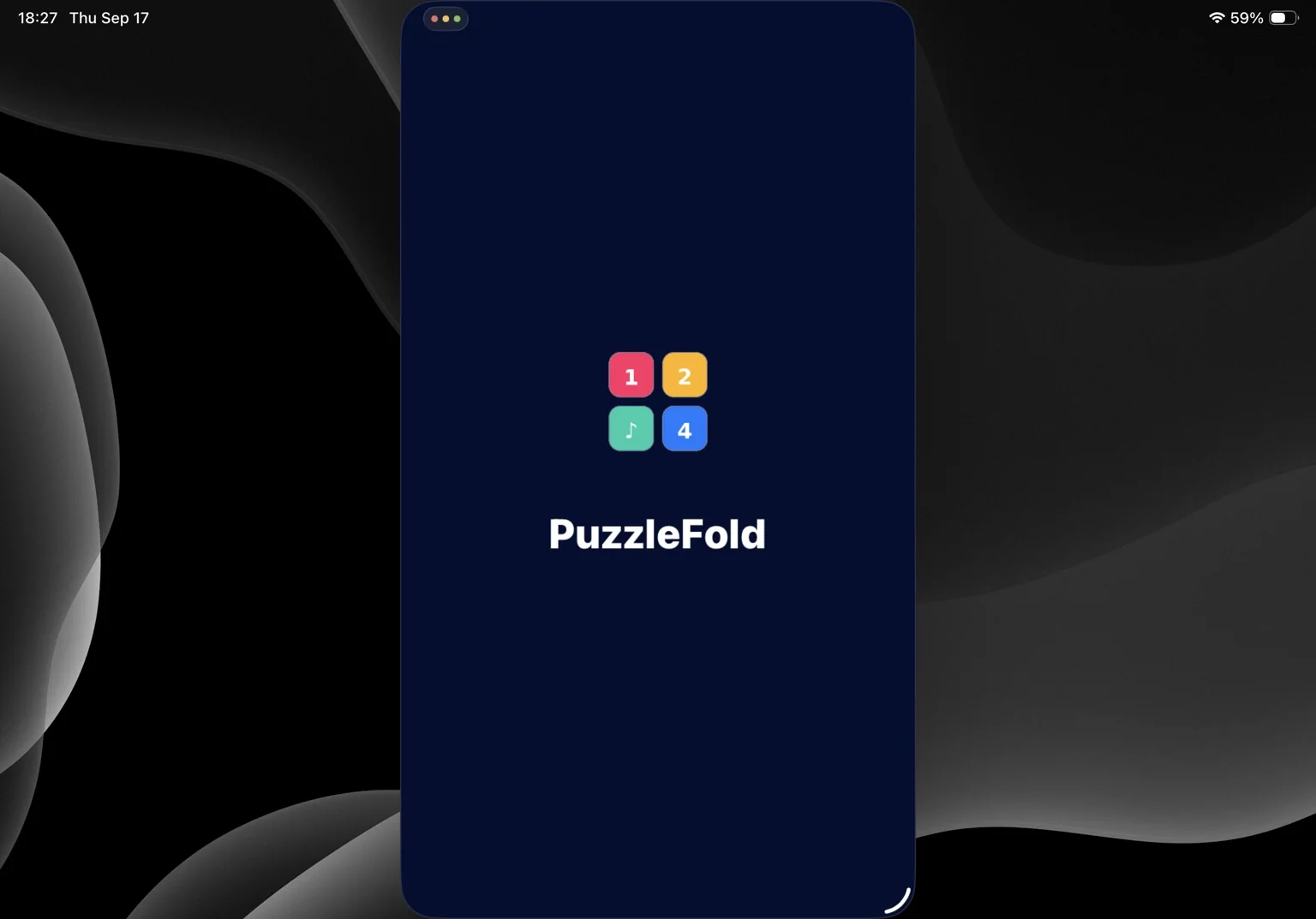 PuzzleFold home screen with Quick Play and levels