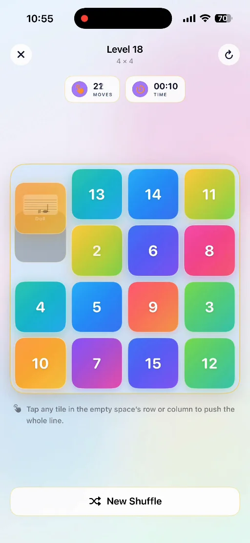 PuzzleFold level 18 four by four gameplay